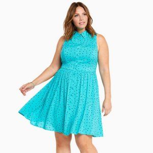 Torrid Turquoise Heart Print Challis Shirt Dress Size 18